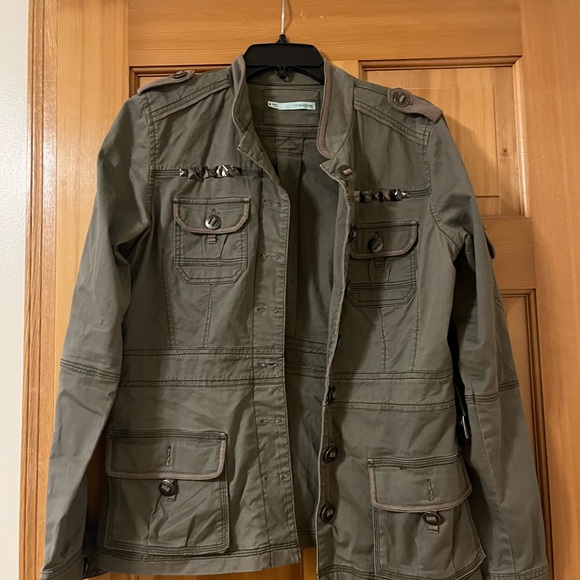 Women's Olive Military Jacket - Picture 2 of 4